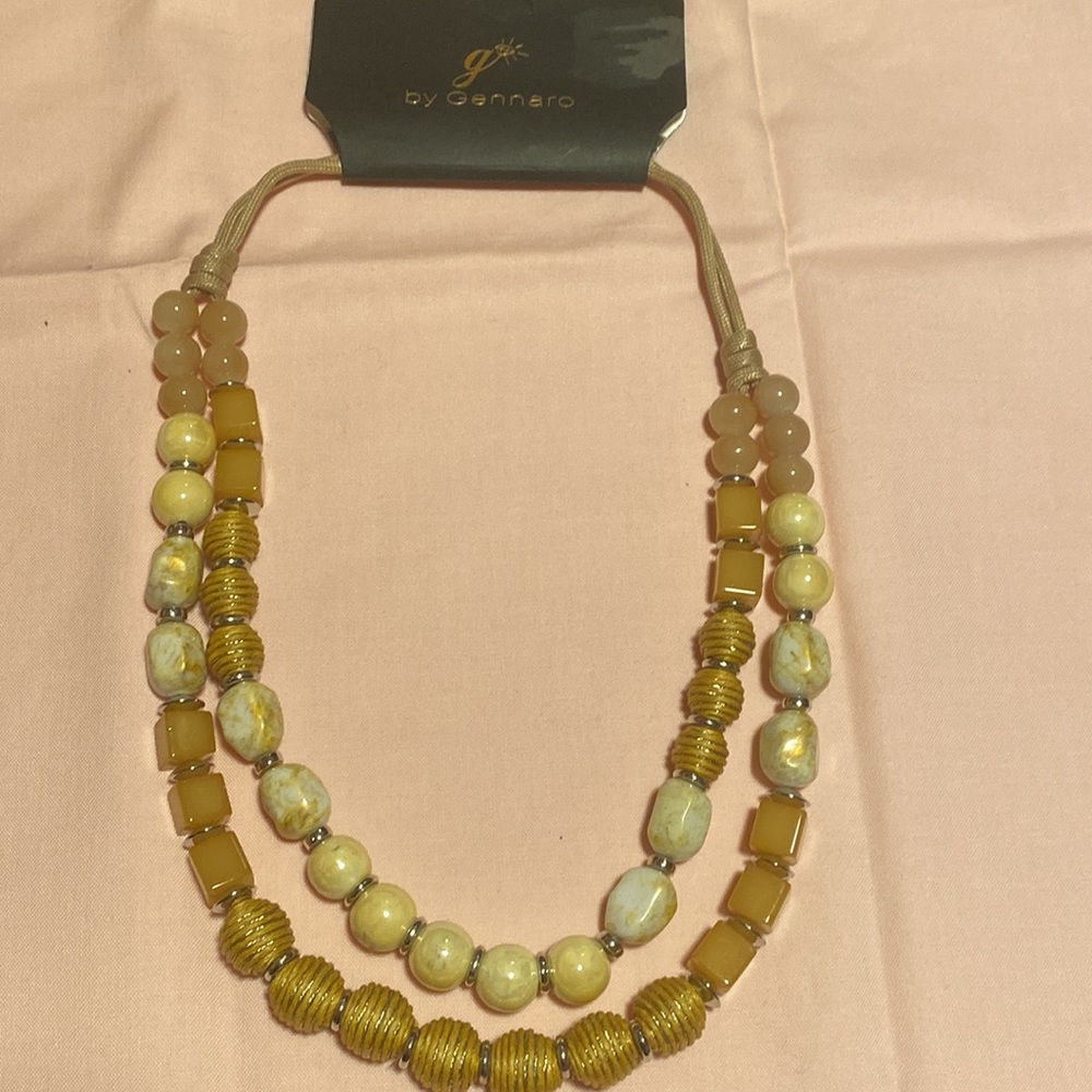 Gennaro Beige Beaded 20” Necklace